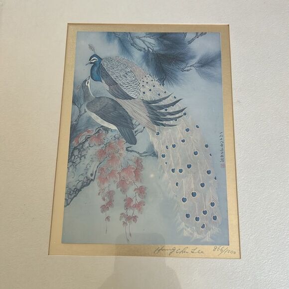 Hung Chu Lee Chinese water color painting on silk Gold framed EUC - Picture 3 of 9
